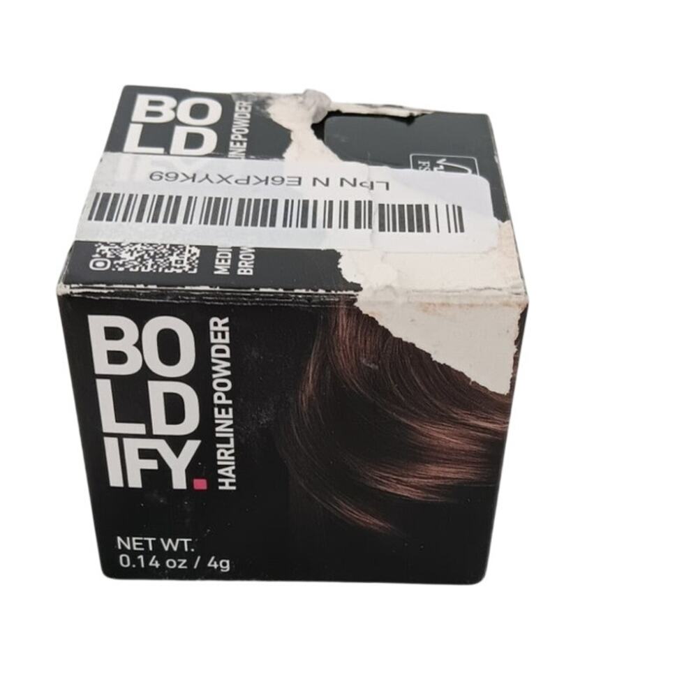 Boldify Hairline Powder Medium Brown Color 0.14 oz. Thinning Hair NEW Open Box